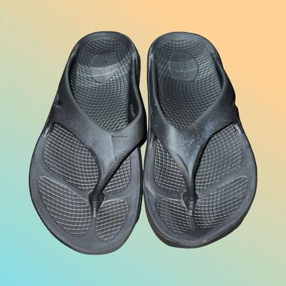 Adult Oofos OOriginal Black Recovery Sandals Size M 4 W 6 - Picture 2 of 6